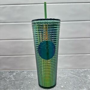 Starbucks Holographic Green 24 oz Tumbler with Straw